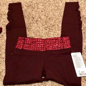Burgundy leggings
